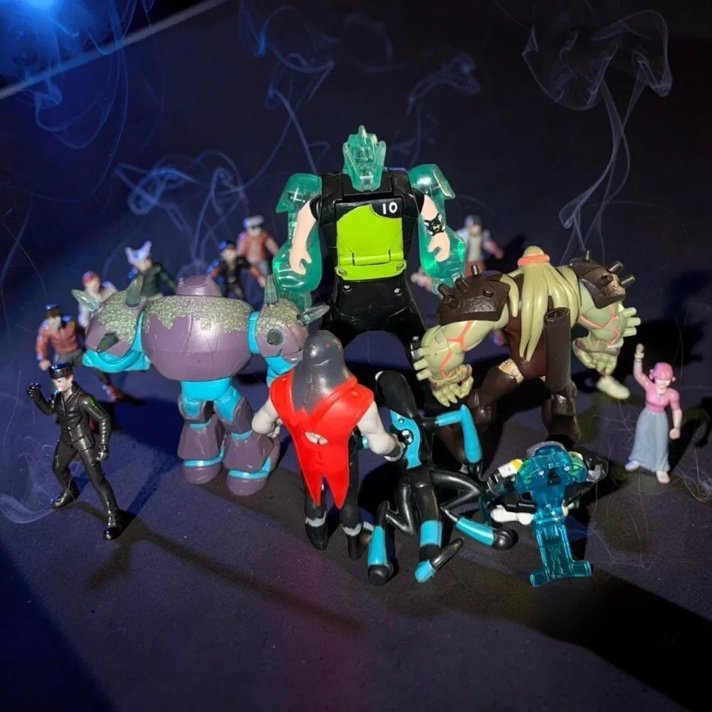 Ben 10 Transforming Ben, Omni Shock, Rock, Hex,  Vilgax, XLR8 Battle Figures A56